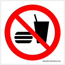 ZSONA DEKOR Enni és inni tilos! Műanyag tábla 100x100 mm információs címke