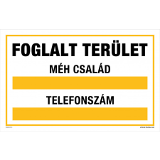 ZSONA DEKOR Foglalt terület! Méh család Műanyag tábla 160x100 mm információs címke
