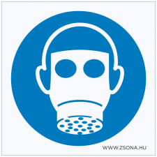 ZSONA DEKOR Gázálarc használata kötelező! Öntapadós matrica 200x200 mm információs címke