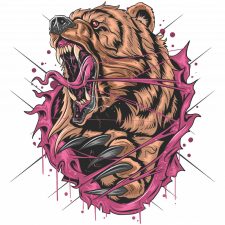 ZSONA DEKOR Grizzly medve - Sport táska fehér kézitáska és bőrönd