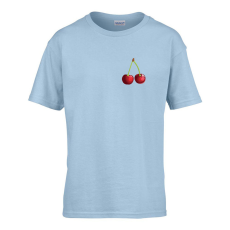 ZSONA DEKOR Gyerek póló Ovis jelel Cseresznye mintával Világos kék 134 méret