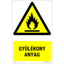 ZSONA DEKOR Gyúlékony anyag Alumínium tábla 100x160 mm információs címke