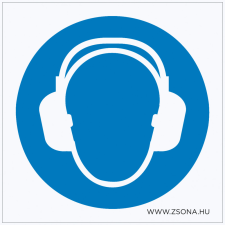 ZSONA DEKOR Hallásvédő használata kötelező! Műanyag tábla 150x150 mm információs címke