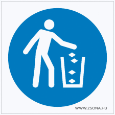 ZSONA DEKOR Használja a szemetest! Műanyag tábla 150x150 mm információs címke