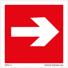 ZSONA DEKOR Iránynyíl jobbra Utánvilágító műanyag tábla 150x150 mm információs címke