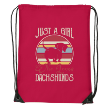 ZSONA DEKOR Just a girl who loves dachshunds - Sport táska piros kézitáska és bőrönd