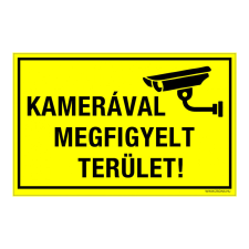 ZSONA DEKOR Kamerával megfigyelt terület! Műanyag tábla 250x160 mm információs címke