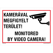 ZSONA DEKOR Kamerával megfigyelt terület Öntapadós matrica 320x500 mm információs címke