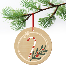 ZSONA DEKOR Karácsonyfa dísz fából nyomtatva Cukorka ajándéktárgy