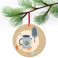 ZSONA DEKOR Karácsonyfa dísz fából nyomtatva Kancsó ajándéktárgy