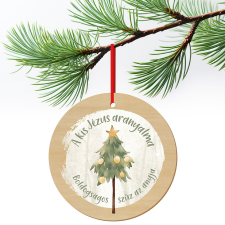 ZSONA DEKOR Karácsonyfa dísz fából nyomtatva Kis Jézus aranyalma ajándéktárgy