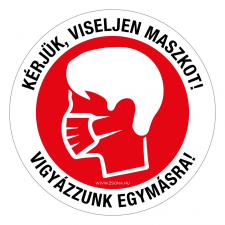 ZSONA DEKOR Kérjük viseljen maszkot! matrica 200 mm információs címke