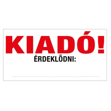 ZSONA DEKOR Kiadó Műanyag tábla120x60 cm információs címke