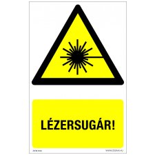 ZSONA DEKOR Lézersugár! Műanyag tábla 160x250 mm információs címke