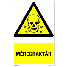 ZSONA DEKOR Méregraktár Öntapadós matrica 160x250 mm információs címke