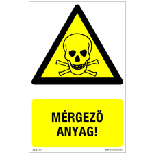 ZSONA DEKOR Mérgező anyag! Öntapadós matrica 160x100 mm információs címke