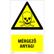ZSONA DEKOR Mérgező anyag! Öntapadós matrica 320x500 mm információs címke