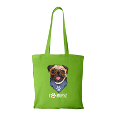 ZSONA DEKOR Mopsz - Bevásárló táska zöld v2