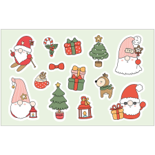 ZSONA DEKOR Öntapadós karácsonyi-törpék matrica csomag matrica