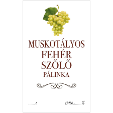 ZSONA DEKOR Pálinkás cimke ECO Muskotályos fehér szőlő 5 db/csomag dekorációs kellék