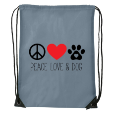 ZSONA DEKOR Peace love and dog - Sport táska szürke