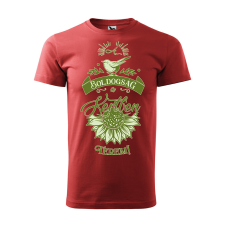 ZSONA DEKOR Póló A boldogság a kertben terem! mintával - Terrakotta S méretben egyedi ajándék