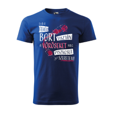 ZSONA DEKOR Póló A fehér bort tisztán mintával - Kék S méretben egyedi ajándék