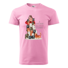 ZSONA DEKOR Póló A macskák boldoggá tesznek mintával - Rózsaszín XXL méretben egyedi ajándék