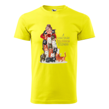 ZSONA DEKOR Póló A macskák boldoggá tesznek mintával - Sárga S méretben egyedi ajándék