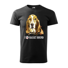 ZSONA DEKOR Póló Basset hound mintával - Fekete L méretben egyedi ajándék