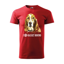 ZSONA DEKOR Póló Basset hound mintával - Piros XL méretben egyedi ajándék