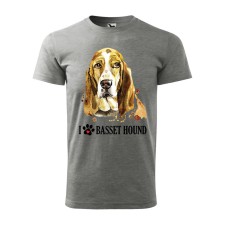 ZSONA DEKOR Póló Basset hound mintával - Szürke XXL méretben egyedi ajándék