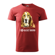 ZSONA DEKOR Póló Basset hound mintával - Terrakotta S méretben egyedi ajándék