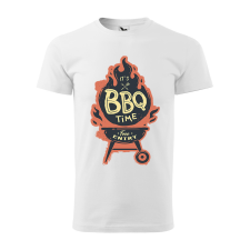 ZSONA DEKOR Póló BBQ time mintával - Fehér S méretben v2 egyedi ajándék