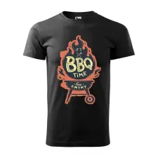 ZSONA DEKOR Póló BBQ time mintával - Fekete L méretben v2 egyedi ajándék