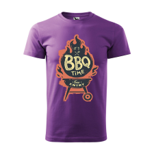 ZSONA DEKOR Póló BBQ time mintával - Lila M méretben v2 egyedi ajándék