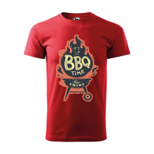 ZSONA DEKOR Póló BBQ time mintával - Piros XL méretben v2 egyedi ajándék