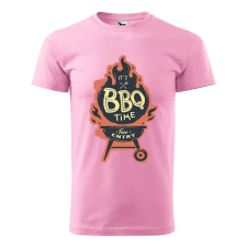 ZSONA DEKOR Póló BBQ time mintával - Rózsaszín S méretben v2 egyedi ajándék