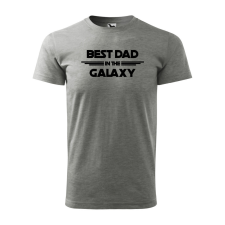 ZSONA DEKOR Póló Best dad in the galaxy mintával - Szürke M méretben egyedi ajándék