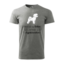 ZSONA DEKOR Póló Bichon mintával - Szürke M méretben egyedi ajándék