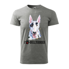 ZSONA DEKOR Póló Bullterrier mintával - Szürke M méretben v2 egyedi ajándék