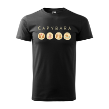 ZSONA DEKOR Póló Capybara mintával - Fekete L méretben egyedi ajándék