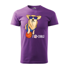 ZSONA DEKOR Póló Corgi mintával - Lila XL méretben v2 egyedi ajándék