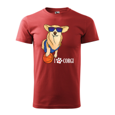 ZSONA DEKOR Póló Corgi mintával - Terrakotta S méretben v2 egyedi ajándék