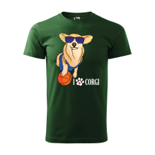 ZSONA DEKOR Póló Corgi mintával - Zöld XL méretben v2 egyedi ajándék