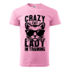 ZSONA DEKOR Póló Crazy cat mintával - Rózsaszín L méretben
