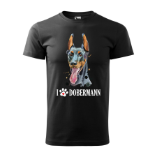ZSONA DEKOR Póló Dobermann mintával - Fekete M méretben egyedi ajándék
