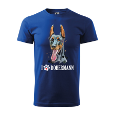 ZSONA DEKOR Póló Dobermann mintával - Kék XL méretben v2 egyedi ajándék