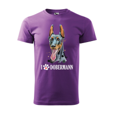 ZSONA DEKOR Póló Dobermann mintával - Lila XXXL méretben v2 egyedi ajándék