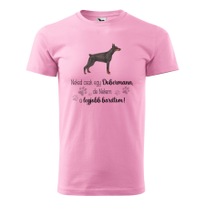 ZSONA DEKOR Póló Dobermann mintával - Rózsaszín S méretben v1 egyedi ajándék